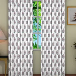 Pink Parrot White & Red Set of 2 Ethnic Motifs Door Curtain-image-28