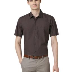 Peter England Brown Cotton Regular Fit Printed Shirt-image-34