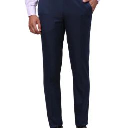 Raymond Blue Contemporary Fit Trousers-image-51