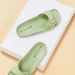 Forever Glam by Pantaloons Women's Pista Green Slides-picture-15