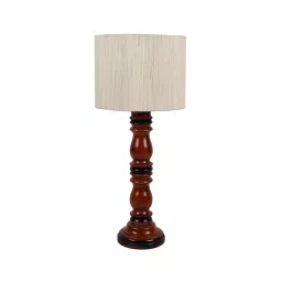 Tucasa NTU-170 B-22 Table Lamp with Wood Base (Beige)-44