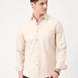 VASTRADO Core Fashion Beige Regular Fit Solid Shirt-image-81