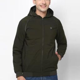 Allen Solly Olive Regular Fit Hooded Jacket-image-46