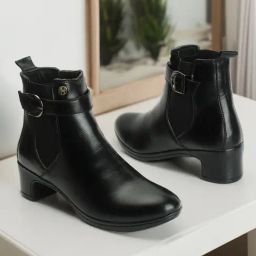 Elle Women's Black Chelsea Boots-image-58