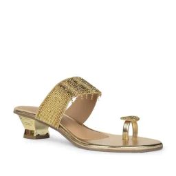 Bata Women's Gold Toe Ring Sandals-image-35