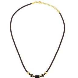 Police Bullion With Onyx Beads Brown Necklace for Men-25