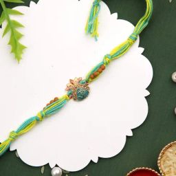 Aapno Rajasthan Colourful Ceramic Enamled & Beaded OM Divine Rakhi-13