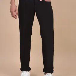 Cantabil Black Regular Fit Solid Jeans-image-93
