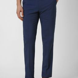 Van Heusen Men Checked Slim Fit Formal Trousers-image-43