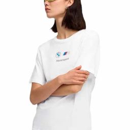 Puma White Bmw M Motorsport Essentials Logo Relaxed Fit T-Shirt-picture-47