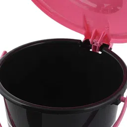 Kuber Industries Black & Pink Striped Pedal Dustbin With Handle - 5 L Each image 5
