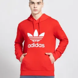 Adidas Originals Red Regular Fit Cotton Trefoil Hooded Sweatshirt-picture-40