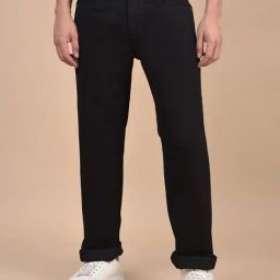 Cantabil Black Regular Fit Solid Jeans-picture-11