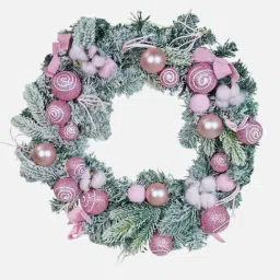 Little Surprise Box Christmas D¿cor Pink Unisex Artificial Bushy Christmas Wreath For Wall Door-image-20