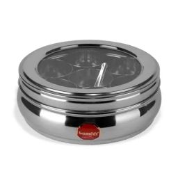 Sumeet Silver Stainless Steel 1 Containers with 7 wati-image-47