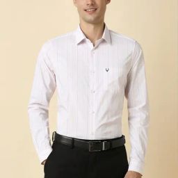 Allen Solly White Slim Fit Striped Shirt-image-86