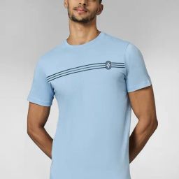 Louis Stitch Blue Cotton Regular Fit Solid T-Shirt-image-52