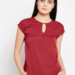 WISSTLER Women Maroon Solid Top-12