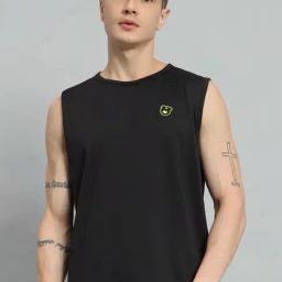 Griffel Black Cotton Loose Fit Printed T-Shirt-image-44