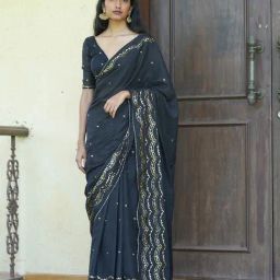Suta Black Cotton Viscose Sarees-image-12