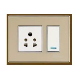 Havells Crabtree ACMPGOLV06 Murano 6M Modular Combined Plates -Azure (Camel Gold) image 1
