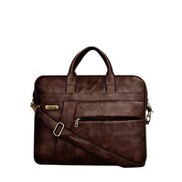 LOREM Unisex Brown Textured Laptop Bag-56