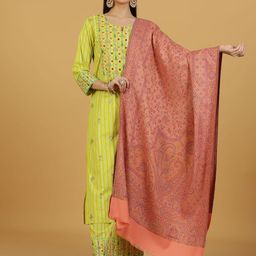 La Vastraa Floral Woven Design Shawl-image-17