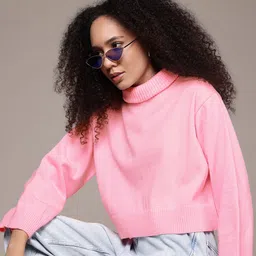 The Roadster Lifestyle Co. Turtle Neck Crop Pullover-57