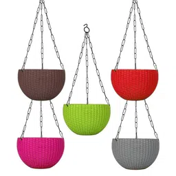 Rattan Hanging Planters Pot with Metal Hanging Chain-26