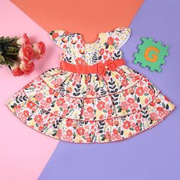 V-Mart Girls Floral Print Fit & Flare Midi Dress-43