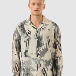 Snitch Men Snitch Beige Abstract Shirt-image-64