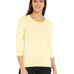 Jockey Banana Cream & White Striped T-Shirt - 1360-image-90