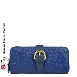 Hidesign Blue Textured Rfid Bi-Fold Wallet for Women-image-85