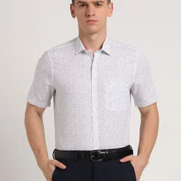 Turtle Men Standard Spread Collar Floral Printed Slim Fit Formal Shirt-image-77