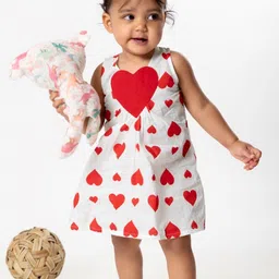 Tura Turi Girl Heart Print A-Line Dress-picture-31