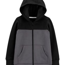 Carter's Zip-Up Warm Fleece Hoodie - Black-image-4
