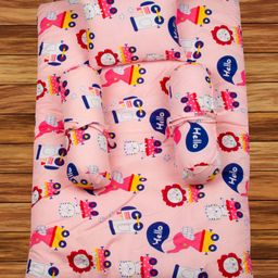 Mittenbooty Baby Bolster Bed Set Lion Print-Pink-image-61