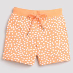 Tiny Girl Shorts With White Print And Rib Belt - Peach-image-63
