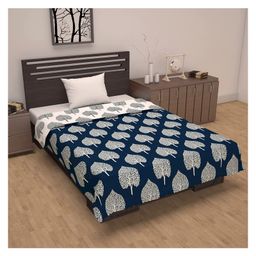 Divine Casa  Reversible Lightweight Printed Double Bed AC Dohar Blanket -Blue-picture-18