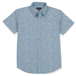 GINI & JONY Cotton Half Sleeves Ice Cream Printed Shirt with Round Hem - Blue-image-27