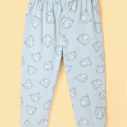 Ollypop Interlock Knit Full Length Teddy Bear Printed Lounge Pant - Light Blue-image-17