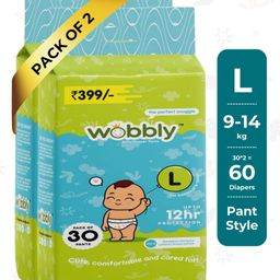 Wobbly Baby Diaper Pants, Large (L) Size - 60 count-15