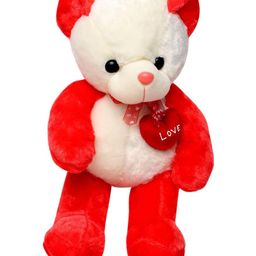 Tickles Red,White Teddy with I Love You Heart Stuffed Soft Plush Toy Love Girl 51 cm-picture-1