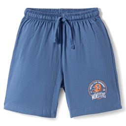 Cucu Fun Sinker Knit Above Knee Length Shorts with Football Theme Print - Blue-image-19