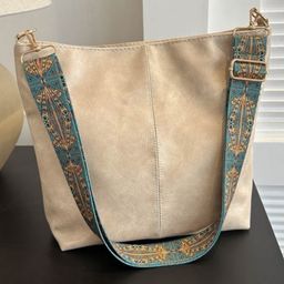 SYGA Women's Large capacity - Multi-Purpose Retro Wide-Band Tote Bag (Milky White)-picture-12