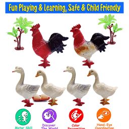 FunBlast Realistic Farm Birds Figure Toy Set Pack of 6 - Multicolor image 2