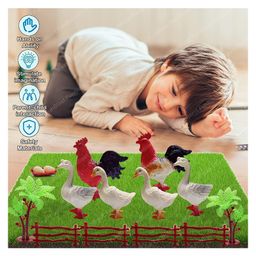 FunBlast Realistic Farm Birds Figure Toy Set Pack of 6 - Multicolor image 4
