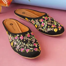 Pairs4U Women Round Toe Embellished Mojaris-picture-33