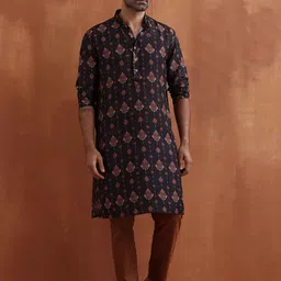 trueBrowns Ethnic Motifs Printed Thread Work Straight Kurta-image-66