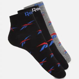 Reebok Multicolored Regular Fit Logo Printed Socks - Pack of 3-image-53